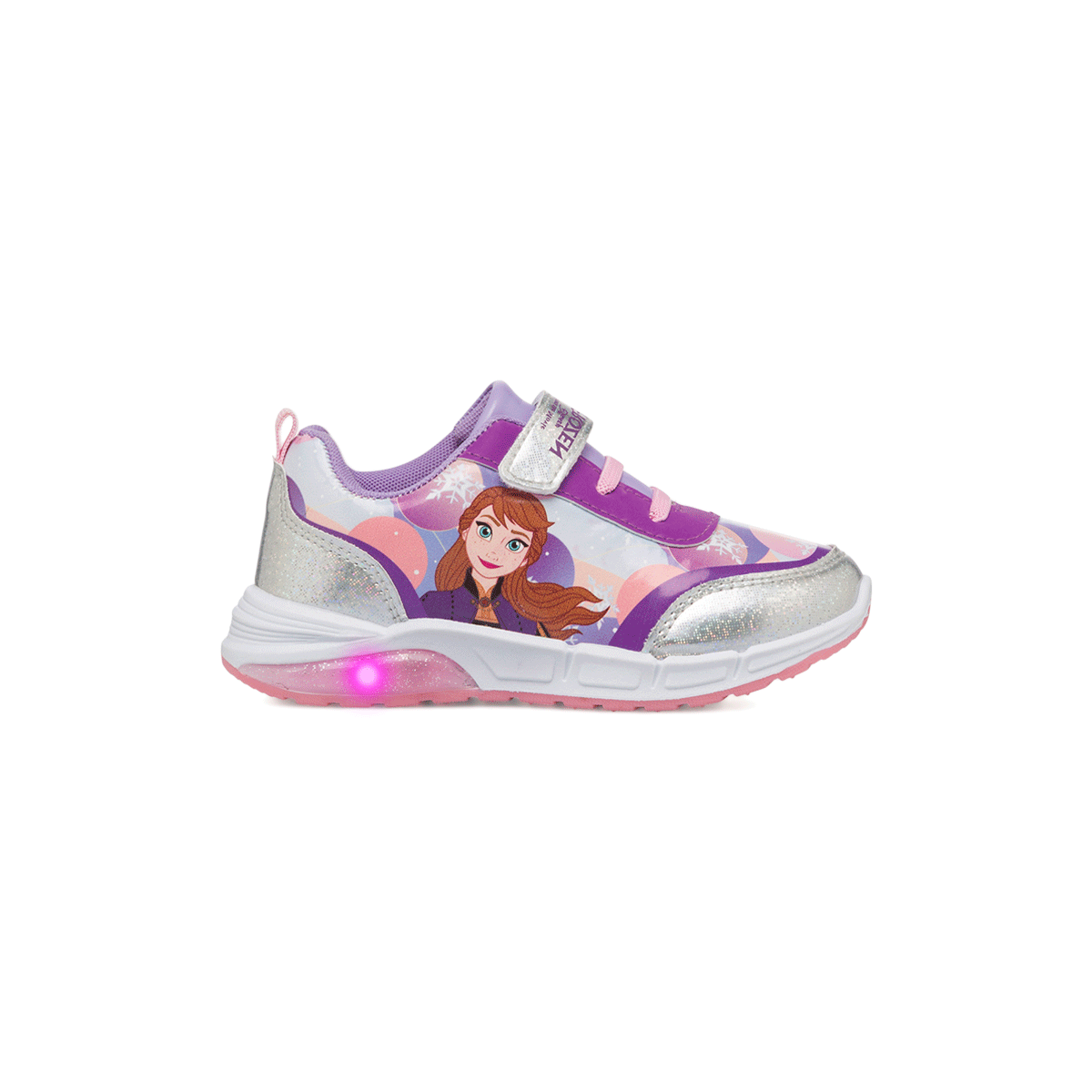Sneakers primi passi lilla da bambina con luci nella suola e stampa Frozen, Scarpe Primi passi, SKU s332000103, Immagine 0